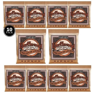 10 SETS Ernie Ball Acoustic Guitar Strings 12-54 Phosphor Bronze MEDIUM LIGHT - Picture 1 of 9