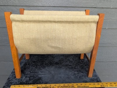 Скандинавский журнал стойка тик и холст MCM-б/у середины века современный - Изображение 1 из 4