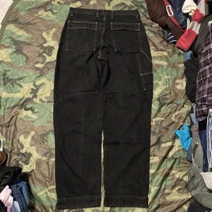 Vintage 90s Arizona black carpenter jeans skater cuffs contrast stitching - Picture 1 of 8