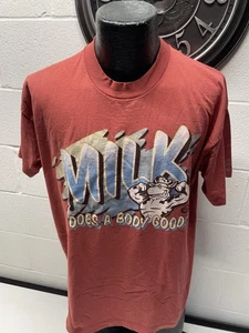 Vintage 90’s Milk Does A Body Good T-Shirt XL Werbung Spruch Tee Distressed - Bild 1 von 13