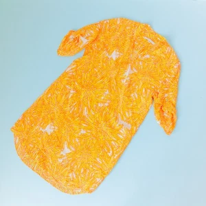 Amanda Uprichard Popover-Etuikleid 100 % Seide gelb Blumen Größe Medium - Bild 1 von 7