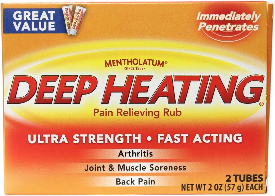 Frote para aliviar el dolor de calentamiento profundo mentolatum 2 x 2 onzas (paquete de valor de 5) Foto 1 de 4