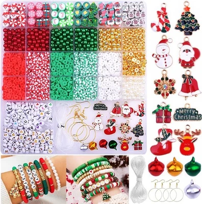 3680 piezas Navidad Arcilla Polimérica Cuentas Dijes para Pulseras Kit de Hacer Navidad Foto 1 de 4