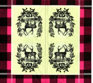 Papierhandtücher Hirsch Design Schottischer Stoff. Servietten Hirsch Design Scottish - Bild 1 von 1