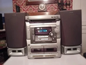Vintage Midi HiFi Stereo System Radio CD Cassette Tape AUX Record Vinyl Player - Picture 1 of 15