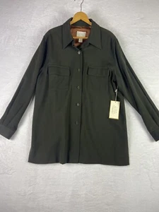 Chaqueta Camisa Vintage Field Manor Lana Verde Abotonada Para Mujer 14 Hecha en EE. UU. - Imagen 1 de 10