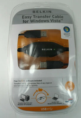 Belkin Easy Transfer 8 Foot Cable Windows Vista or XP to  Windows 7  F5U258 - Image 1 of 3