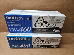 Genuine Brother TN-460 High Yield Toner Cartridge + DR-400 Drum New in Box - Photo 1/3