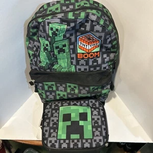 "Minecraft" School Backpack with Lunch Bag for Kids Great Condition - Picture 1 of 5
