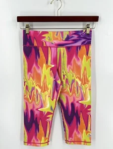 Adidas Girls XL Purple Pink Marble Print Athletic Workout Cropped Leggings NEW - Picture 1 of 4