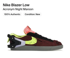 Nike Blazer Low Acronym Night Maroon Size 3.5 DN2067-600 NIB - Picture 1 of 1