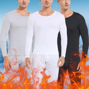 Juego de ropa interior térmica para hombre Johns largo forrado de lana base capa superior inferior conjunto - Imagen 1 de 21