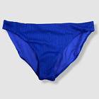 $105 Vitamin A Women Blue Ribbed Hipster Midori Bikini Bottom Swimwear Size S/6