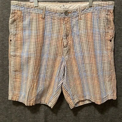 Tommy Bahama Pantalones Cortos Para Hombres 40 Guinga Cuadros Chino Seersucker Algodón Bolsillos a Presión Foto 1 de 4