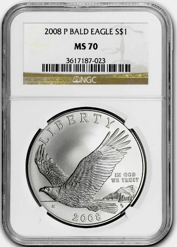 2008 BALD EAGLE Silver Dollar NGC MS70💥FLAWLESS QUALITY💥 Cover