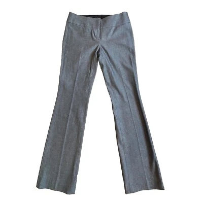 Calça social Ann Taylor LOFT feminina 4 Zoe bootcut cinza tecido elástico nova com etiquetas - Imagem 1 de 4