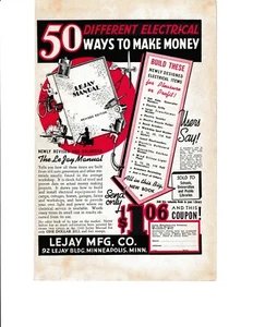 LEJAY Mfg. Co. Print Ad 1940 Build & Install Electrical Equipment Book Minnesota - Picture 1 of 1