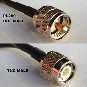 USA-CA RFC400UF PL259 UHF MALE to TNC MALE Coaxial RF Pigtail Cable - Picture 1 of 1