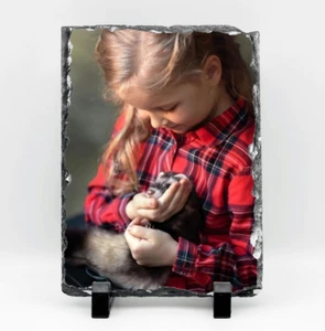 Personalisiertes Foto/Text gedruckt auf Naturstein Schiefer Freunde Eltern Geschenk - Bild 1 von 6