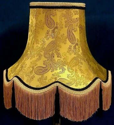 Gold Paisley Lampshades Standard Floor & Table Lamp shades Wall & Ceiling Lights - Image 1 of 4