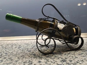 schmiedeeiserner Weinflaschenhalter incl. Bio-Grauburgunder - sehr representativ - Bild 1 von 5