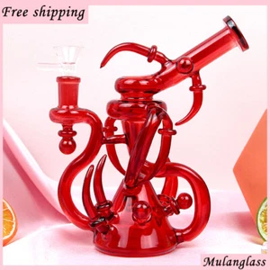 7.5" Heavy Glass Bongs Percolator Water Pipe Smoking Hookah 14mm Bowl Recycler - Picture 1 of 11