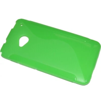 Ssyl Custodia In Silicone S-line Cover Tpu Case Per Htc One M7 Green Verde - Immagine 1 di 3