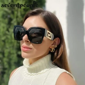 Gafas De Sol Cuadradas De Gran Tamaño Para Mujer Marca De Lujo Elegante Anti-UV - Picture 1 of 19