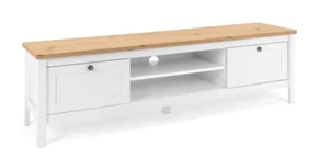 Lowboard TV-Board Fernsehschrank Landhausstil weiß Eiche 160 cm Bergen - Bild 1 von 5