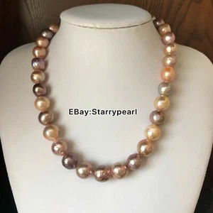 AAA Baroque pearl necklace,mixed color pearl necklace,Freshwater pearl necklace - Picture 1 of 8