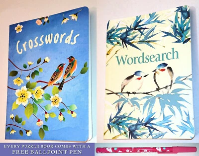 ARCTURUS KREUZWORTRÄTSEL / SUDOKU / WORTSUCHBUCH & KOSTENLOSER STIFT 138 Puzzles VÖGEL ORIENTALISCHES GESCHENK