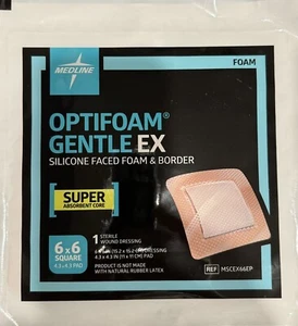 (5) Medline Optifoam Gentle EX Foam Dressings 6" x 6" MSCEX66EP ~ Exp 04/2026 - Picture 1 of 1