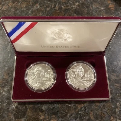 1999 P Dolley Madison Proof/BU Commemorative 90% Silver Dollars OGP Set W/C.O.A - Image 1 of 4