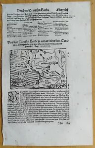 Landkarte Polen - Original Holzschnitt Münster Cosmographia - 1592 - Bild 1 von 2
