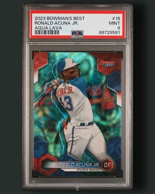 Ronald Acuna Jr: 2023 Bowman's Best Aqua Lava (PSA 9) #112/199 - Image 1 of 2