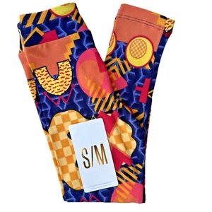 NEW Lularoe Leggings Girls S/M (sz 2-8) Geometric Colorful Buttery Soft Stretch - Picture 1 of 9