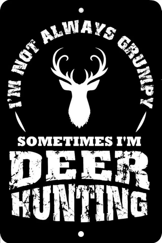 Охота на оленей, день рождения, домашний знак, домашний декор металлический алюминий, США, черный - Изображение 1 из 1