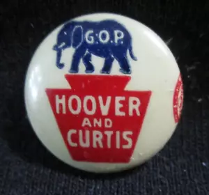 Hoover Curtis Pennsylvania Keystone GOP Elefant politischer Pin 3/4" 1928 - Bild 1 von 3
