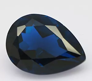 1,5 Ct Zafiro Pera Nuevo de Época Original Corindón Hecho en Suiza Sintético 9X - Imagen 1 de 1