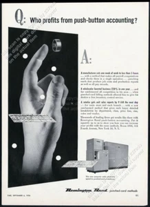 1954 Remington Rand punch card computer photo vintage print ad - Picture 1 of 7
