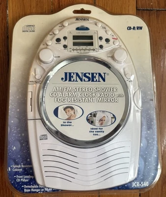 Новый запечатанный Jensen JCR-540 AM/FM душа будильник радио без тумана зеркало CD-плеер - Изображение 1 из 4