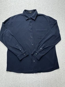Vince Shirt Mens XL Navy Blue Button Up Long Sleeve Pocket Classic Cotton Soft - Picture 1 of 10