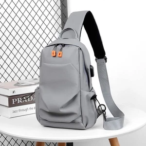 Men's Sports Chest Bag Crossbody Adjustable Strap Zip Closure Lightweight Secure - Picture 1 of 6