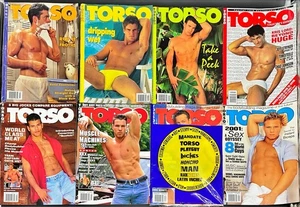 Torso Magazine 1995-2001 Gay Interest Male Magazine 8 Issues Lot - Picture 1 of 3