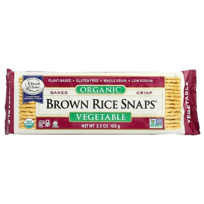 Organic Baked Crisp Brown Rice Snaps®, Vegetable, 3.5 oz (100 g) - Image 1 of 2