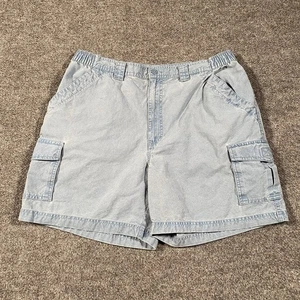 Vintage LL Bean Tropic Weight Cargo Shorts Herren Größe 36 Gummibund verwaschen blau - Bild 1 von 9