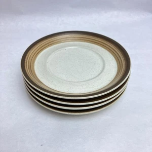 Lot of 4 Mikasa Potters Art Buckskin Cream Brown Saucer Plates 6" Vintage - Picture 1 of 5
