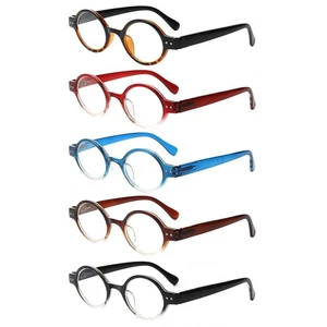 5 Pack Retro Round Reading Glasses Mini Small Comfortable Readers for Women M... - Picture 1 of 7