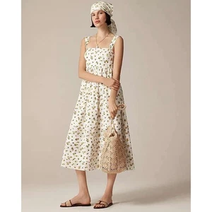 J.Crew Squareneck midi dress in budding rose print Size 2 - Picture 1 of 8