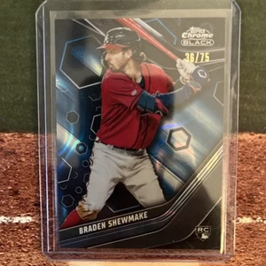 2023 Topps Cromo Negro Braden Shewmake Novato Azul Lava #/75~ Braves - Imagen 1 de 2